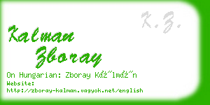 kalman zboray business card